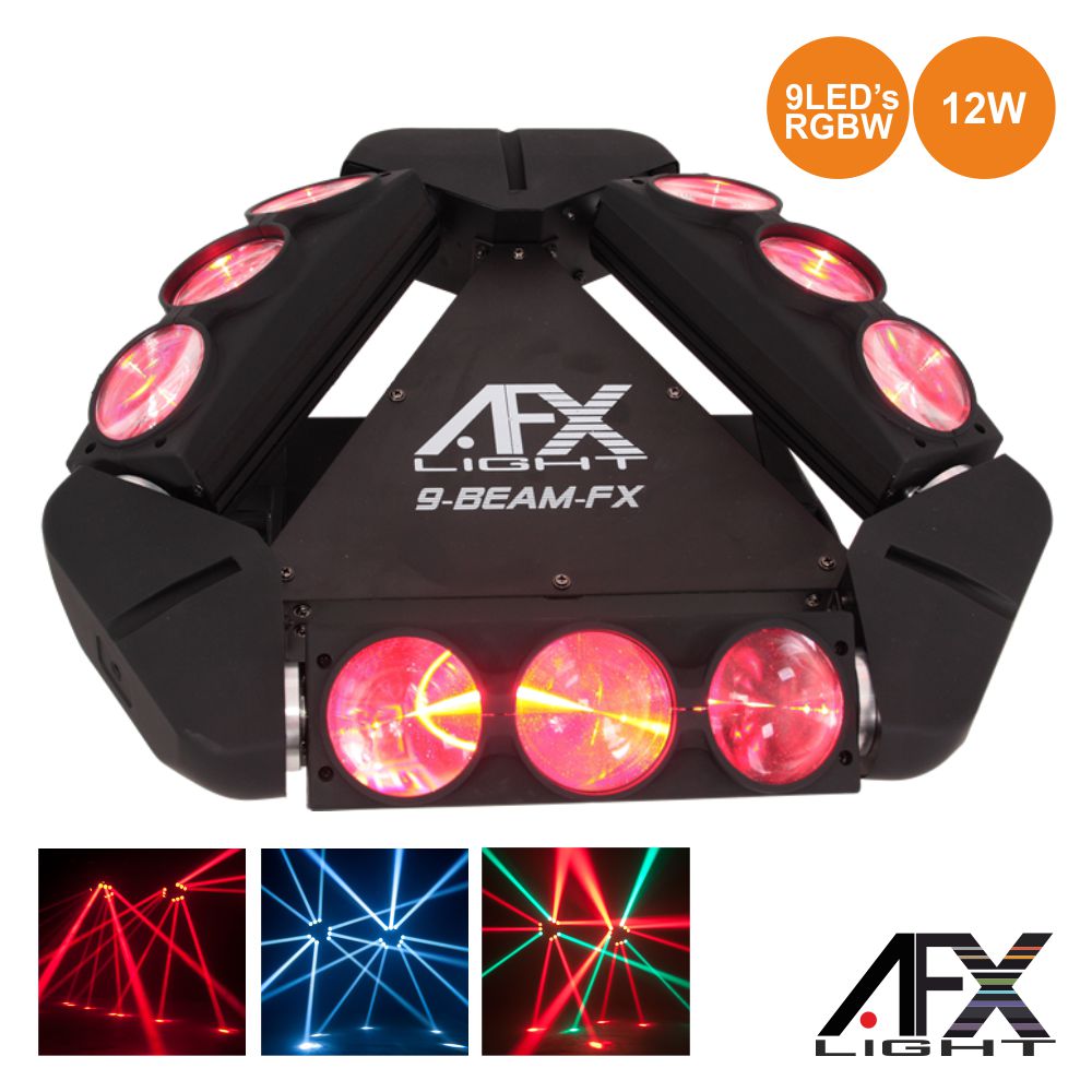 PROJETOR LUZ C/ 9 LEDS 12W CREE RGBW 3 BARRAS DMX AFXLIGHT