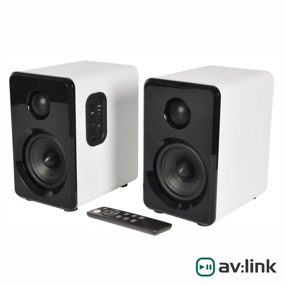 Conjunto 2 Colunas Ativa/Passiva 3.5" 30W Branco USB/BT/AUX