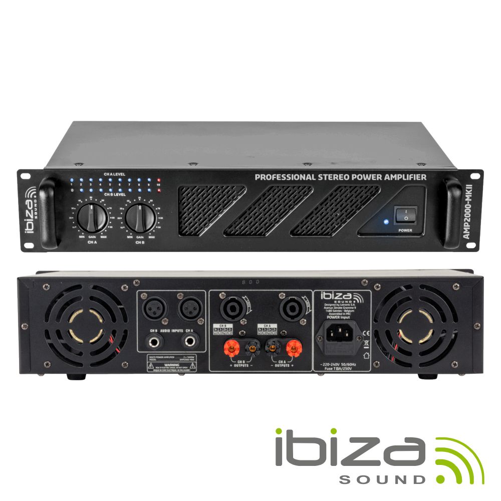 AMPLIFICADOR ÁUDIO 19" 2X1500W IBIZA