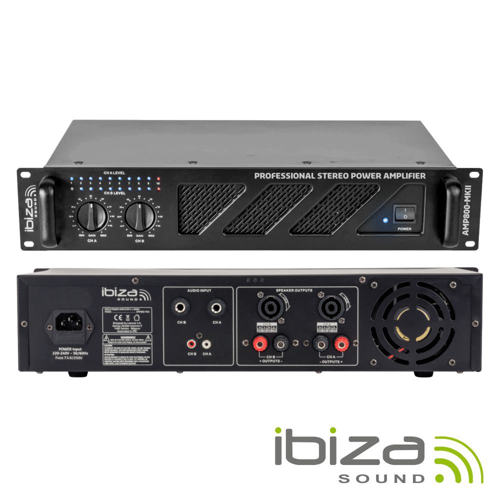 AMPLIFICADOR ÁUDIO 19" 2X600W IBIZA