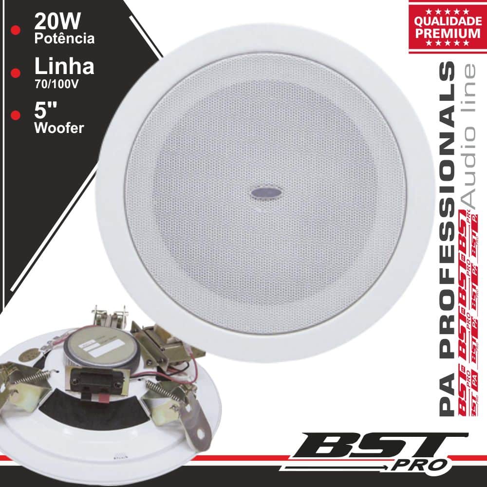 COLUNA DE TECTO PA 100V 5" 6Wmáx BRANCA