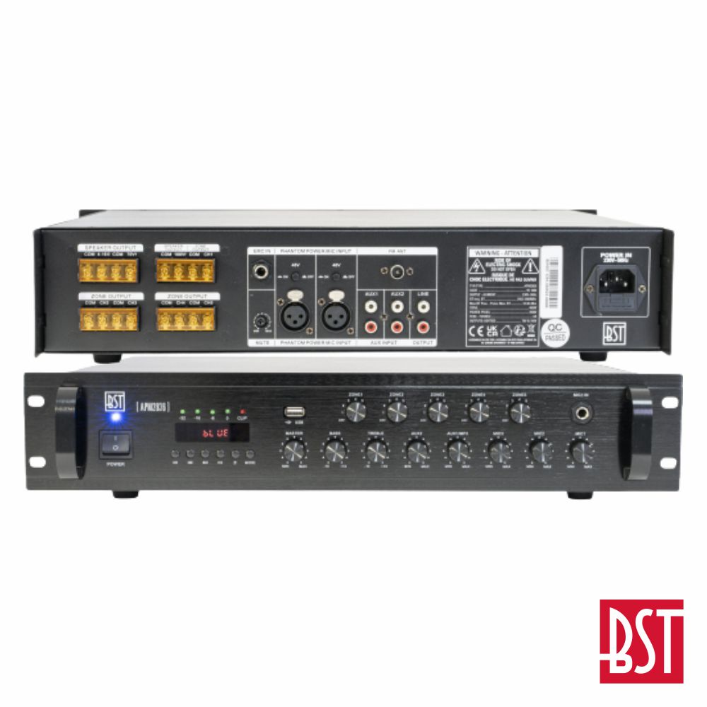 Amplificador 5 Zonas Pa 230V 350W 100V USB/FM/BT BST