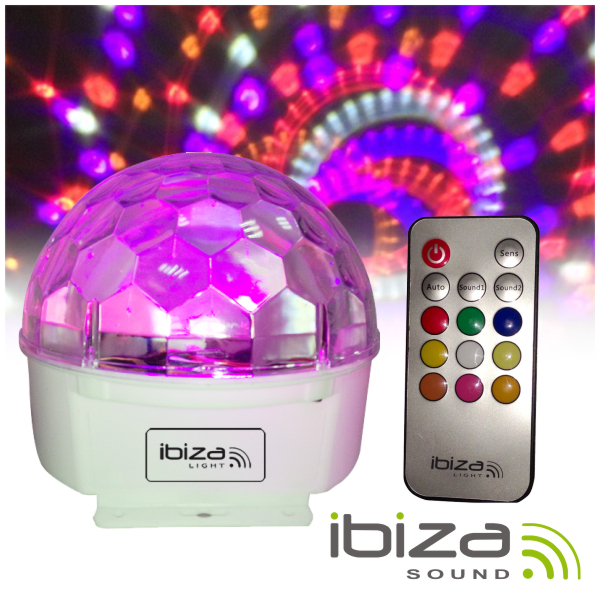 PROJETOR LUZ C/ 9 LEDS 12W RGBAW C/ COMANDO MIC IBIZA