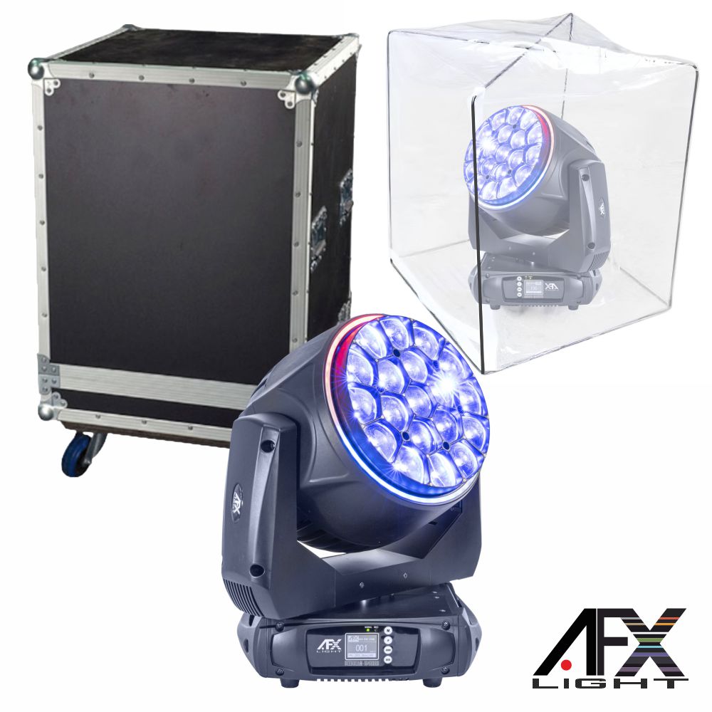 Moving Head 19x40W RGB DMX Mic Wash Zoom C/ Mala AFXLIGHT