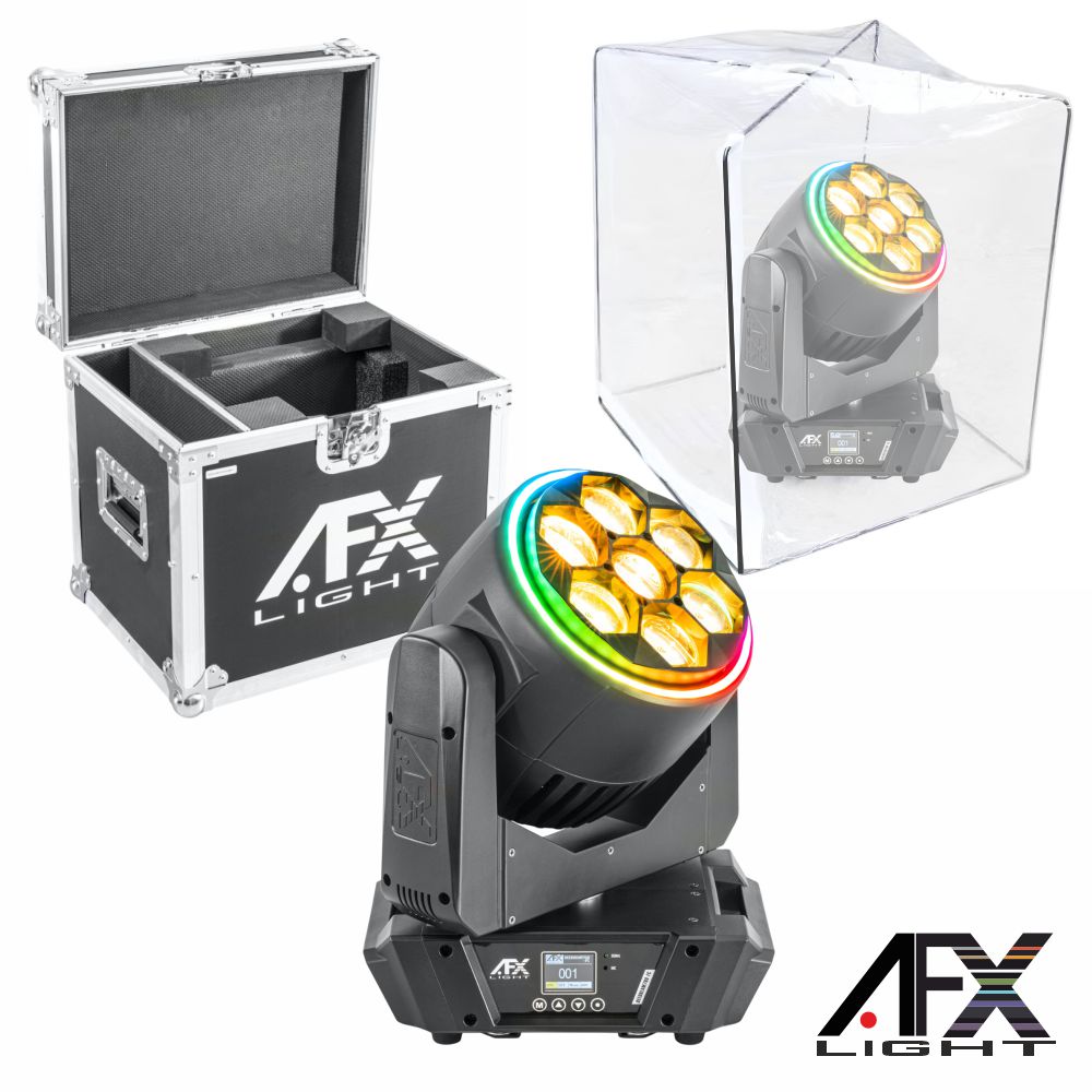 Moving Head Bee Eye 7x60W RGB DMX Mic Wash Zoom C/ Mala