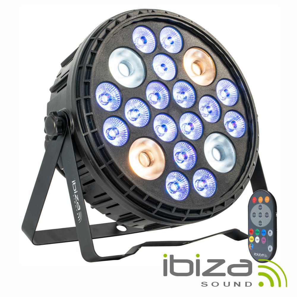 Projetor Par 120W C/ 16 LEDS 4W + 4 LEDS 2xCW/2xWW 30W IBIZA