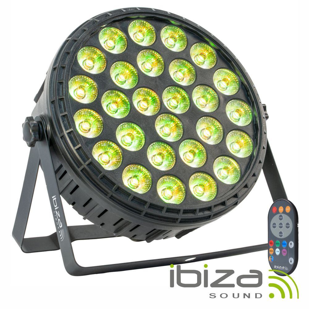Projetor Par 120W C/ 27 LEDS 6W RGBW DMX MIC IBIZA