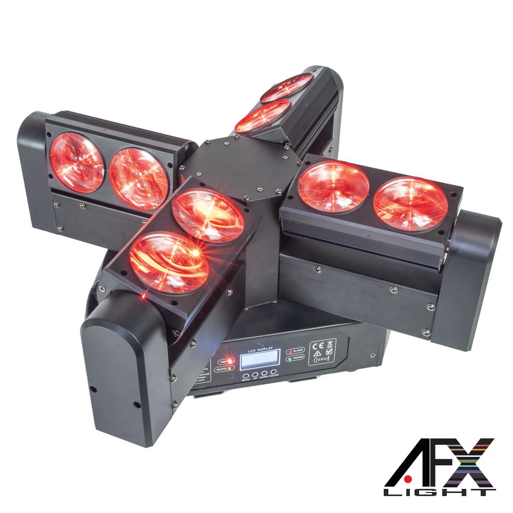 Moving Head Quádruplo 8 LEDS 12W RGBW DMX AFXLIGHT