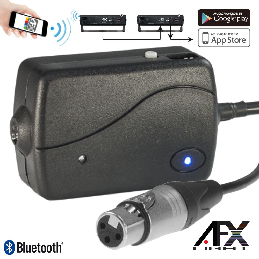CONTROLADOR DMX POR BLUETOOTH C/ BATERIA AFXLIGHT