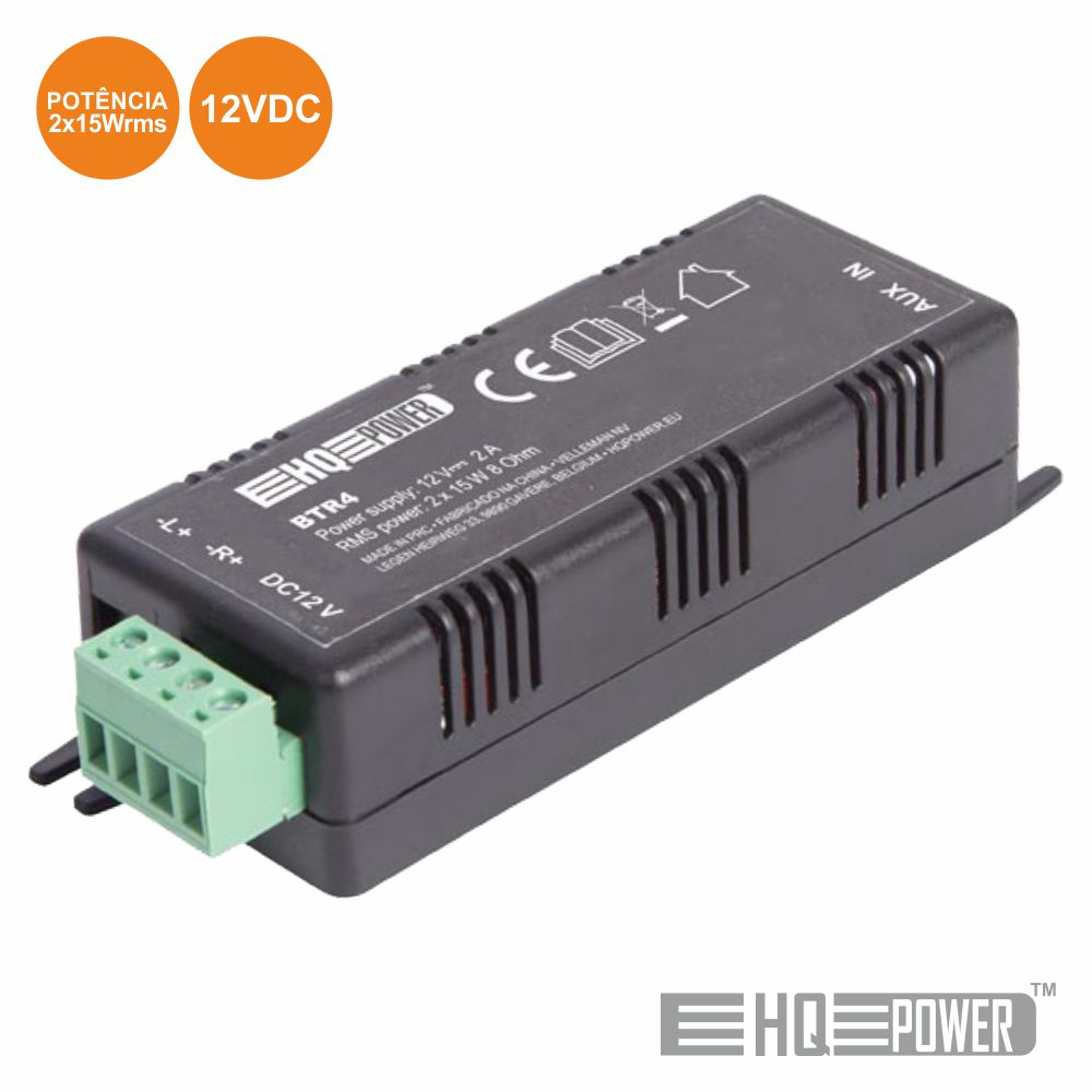 AMPLIFICADOR DE ÁUDIO S/ FIOS 2X15Wrms HQ POWER