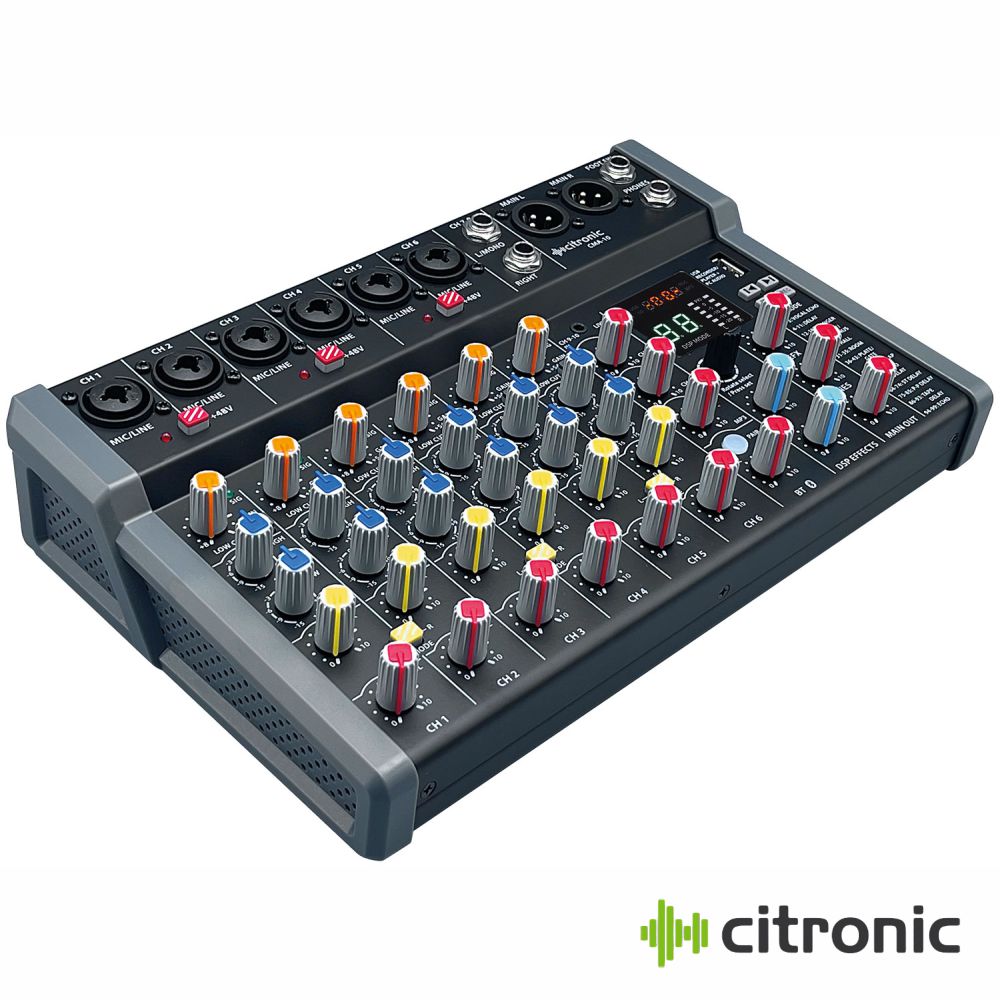 Mesa De Mistura 10 Canais DSP USB/BT CITRONIC