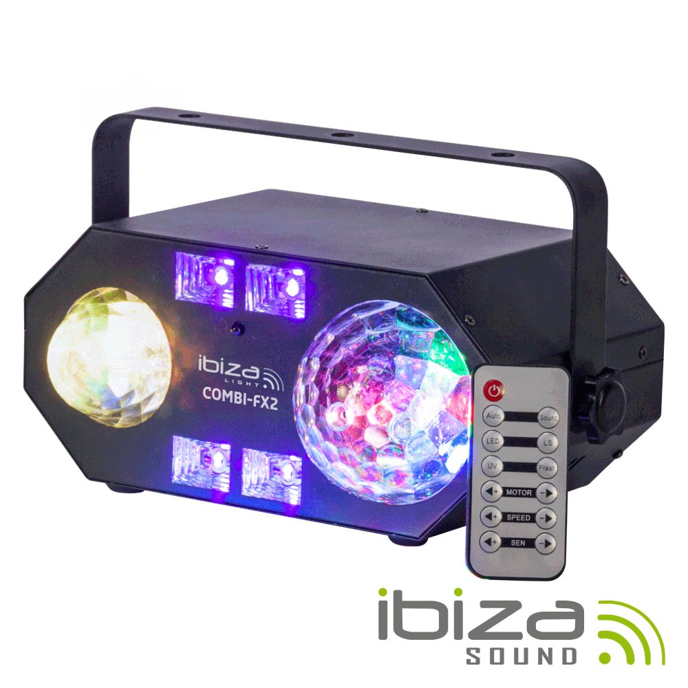 PROJETOR 4EM1 ASTRO EFEITO ÁGUA RGBW UV STROBE IRC IBIZA