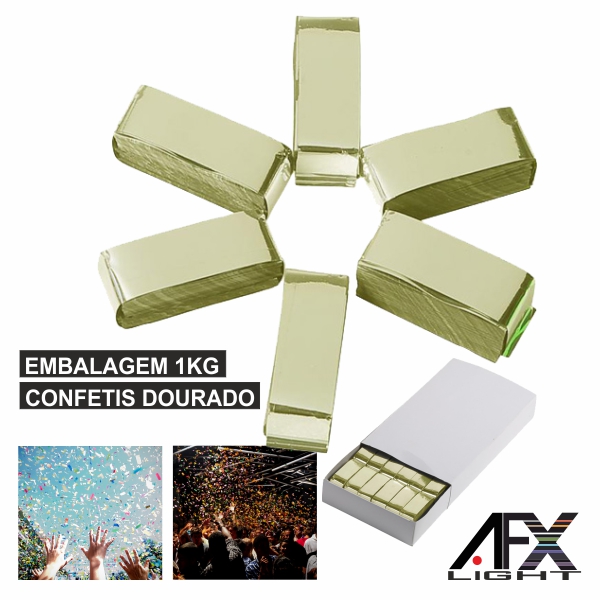 EMBALAGEM CONFETIS DOURADO 1KG AFXLIGHT