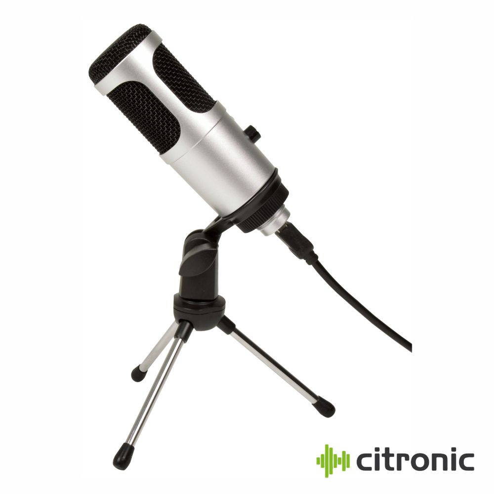 Microfone Condensador USB C/ Tripé 20Hz-20kHz CITRONIC