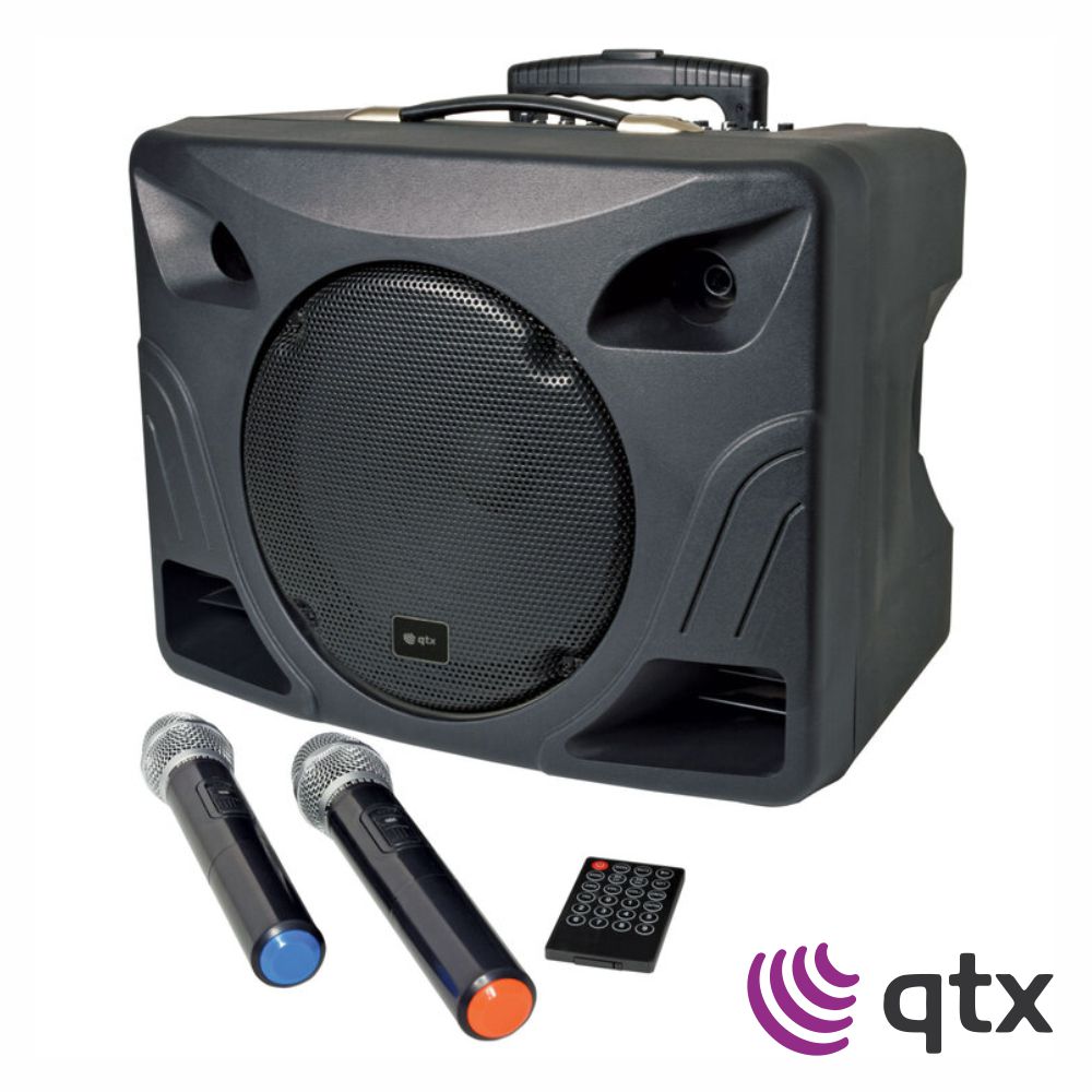 Coluna Portátil Amplificada 12" 200W USB/BT/UHF/Bat QTX