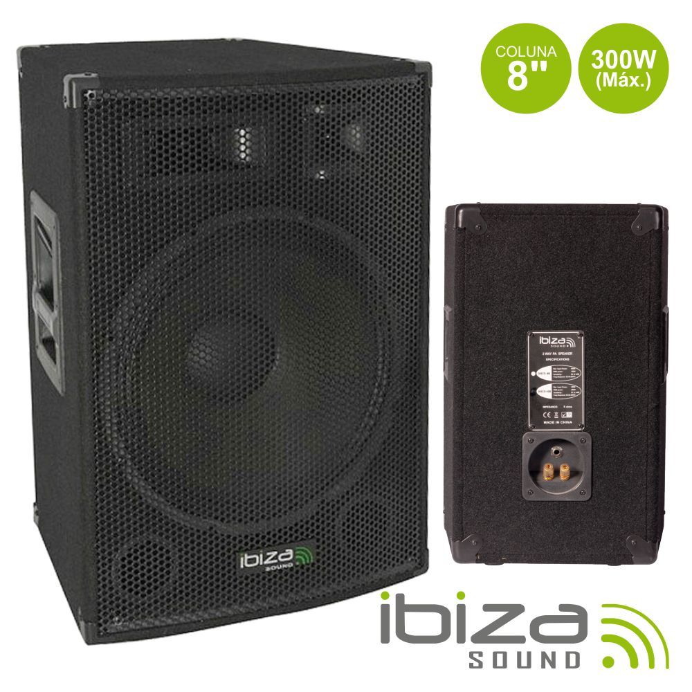 COLUNA PASSIVA 3 VIAS 8" 300Wmáx ABS IBIZA