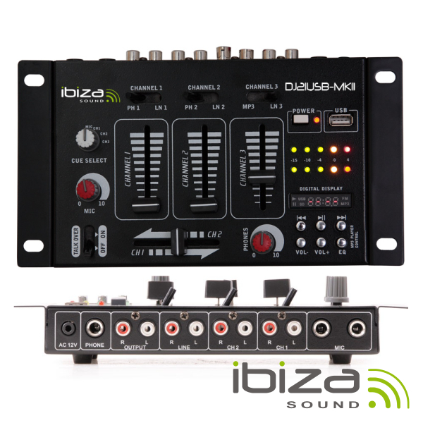 MESA DE MISTURA 4 CANAIS 7 ENTRADAS USB IBIZA