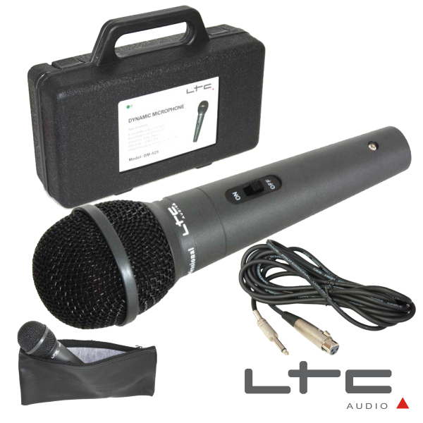 MICROFONE DINÂMICO C/ CABO/MALA/BOLSA 80HZ-20KHZ LTC