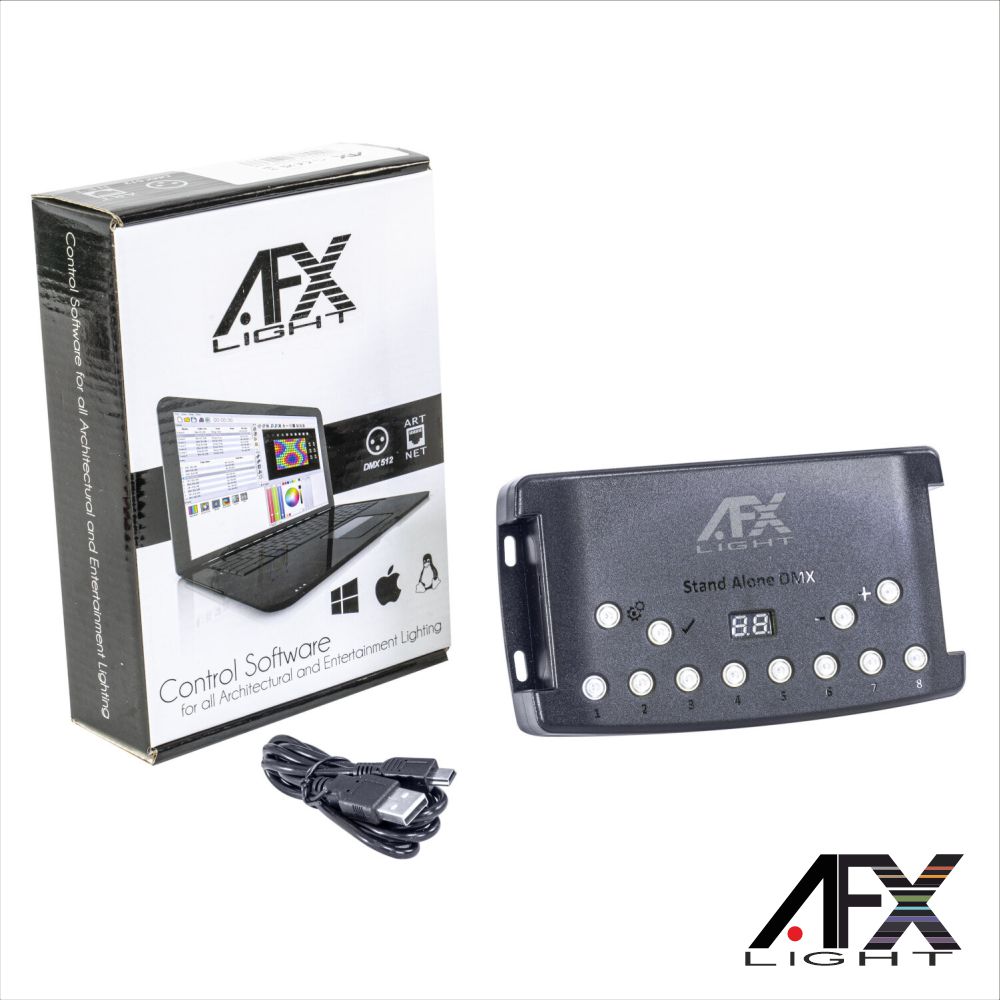 Controlador DMX 512 Stand Alone USB C/ MicroSD AFXLIGHT