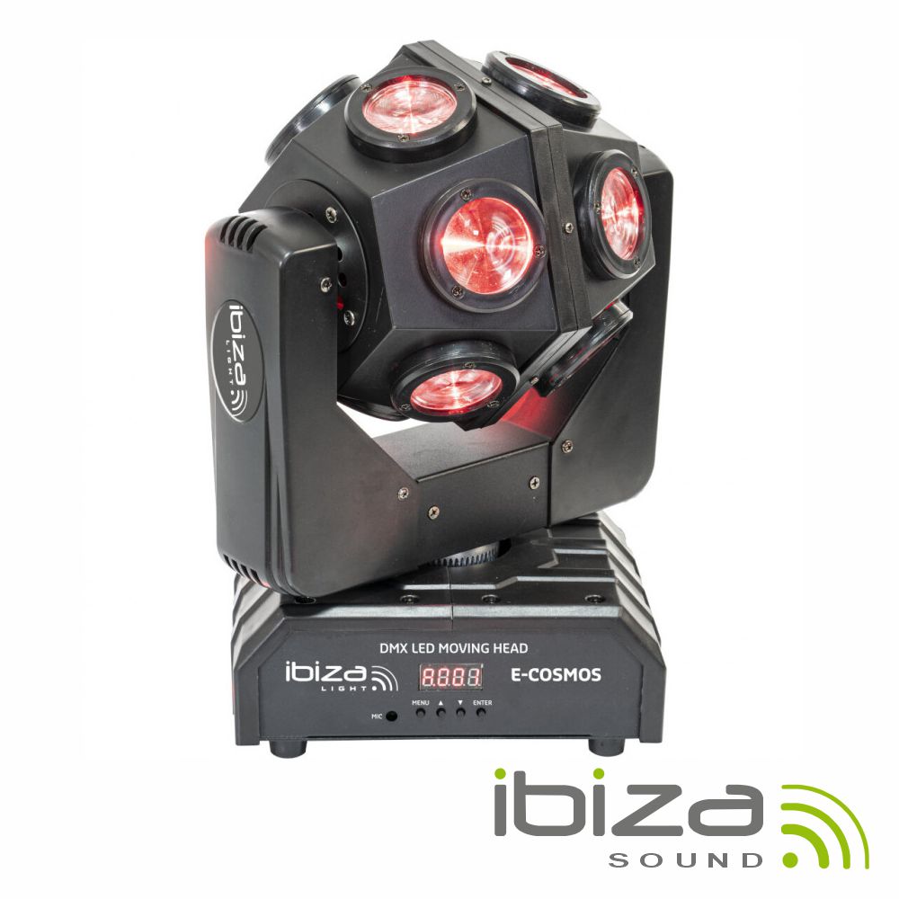 Moving Head Mini 12 LEDS 10W RGB DMX Mic IBIZA
