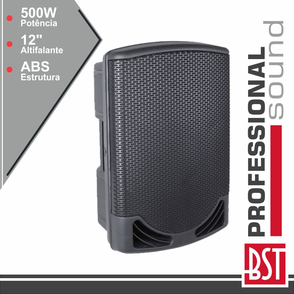 COLUNA AMPLIFICADA PRO 12" 500Wmáx ABS BST