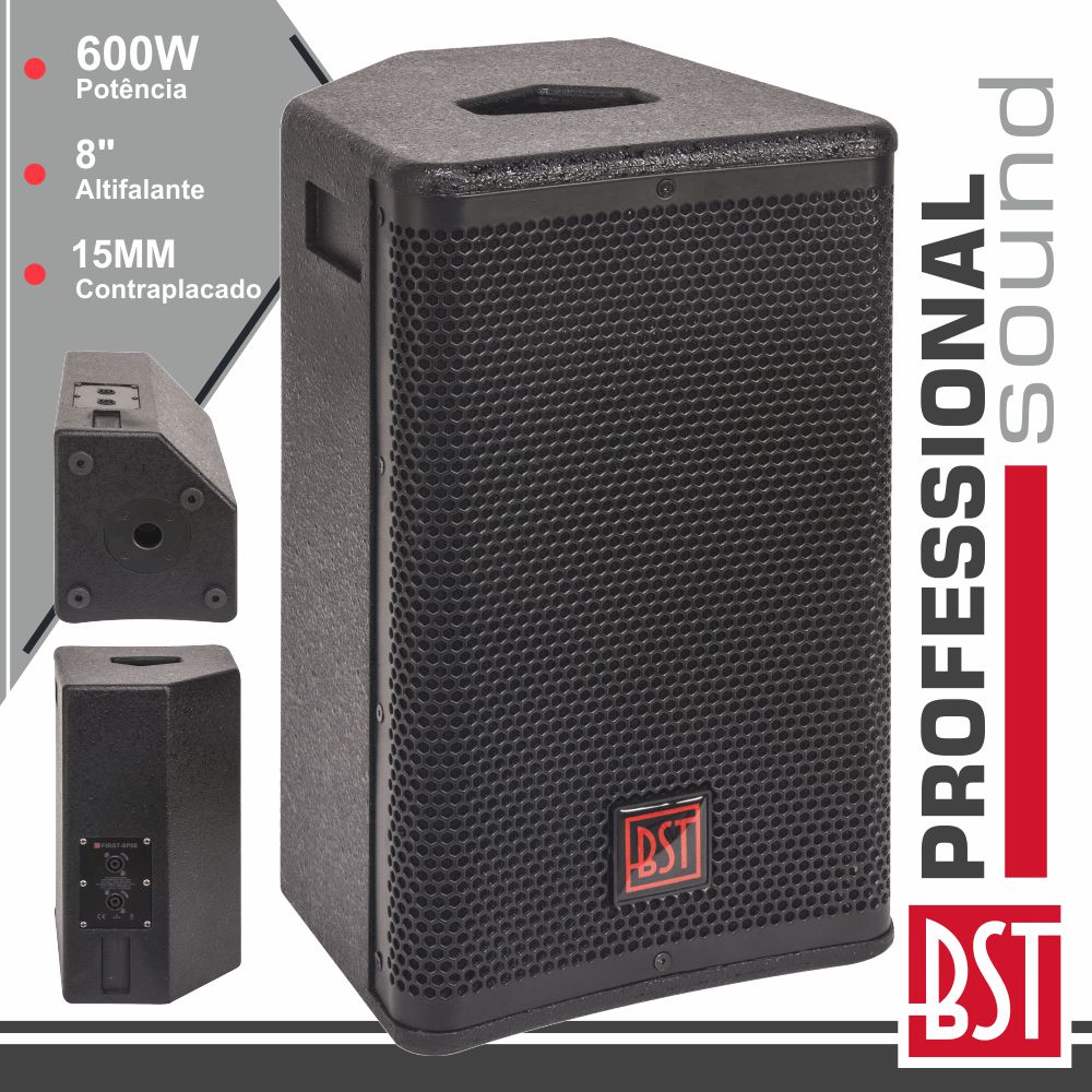COLUNA PASSIVA PRO 8" 600W 15MM MDF BST
