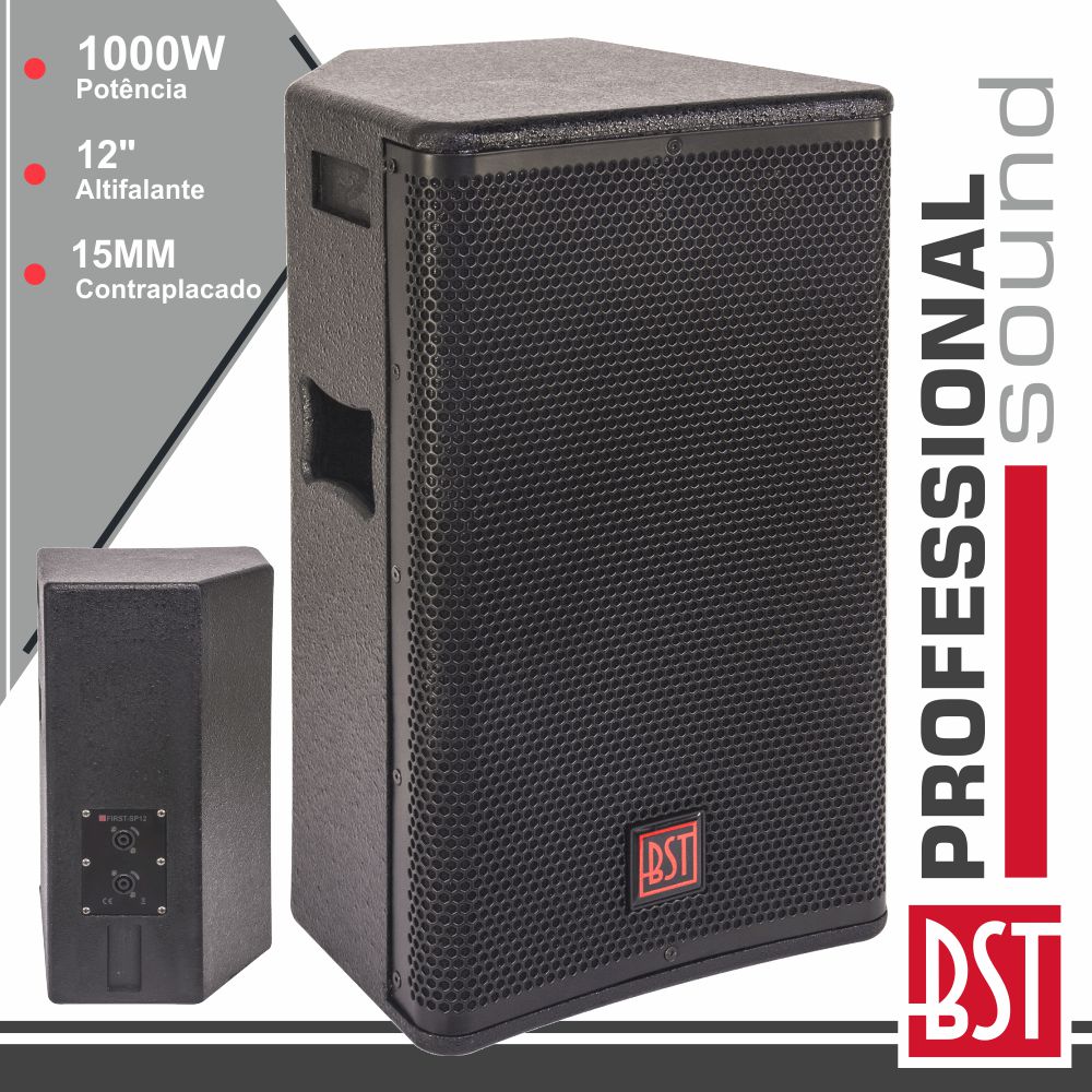 COLUNA PASSIVA PRO 12" 1000W 15MM MDF BST
