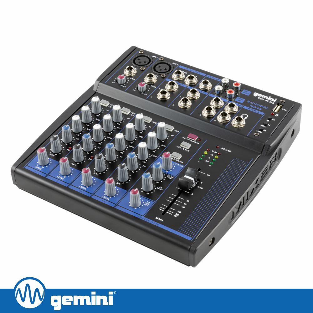Mesa De Mistura 8 Canais USB/BT/Phantom GEMINI