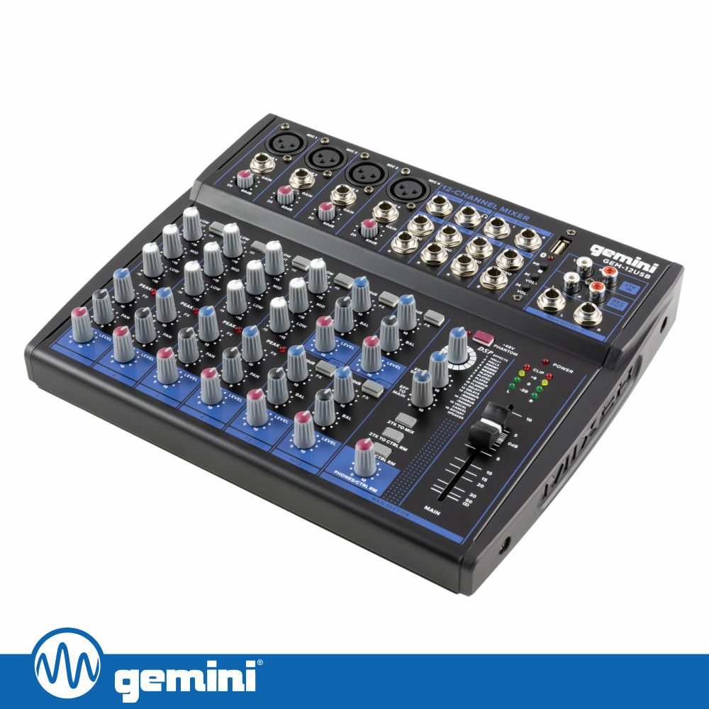 Mesa De Mistura 12 Canais USB/BT/Phantom GEMINI