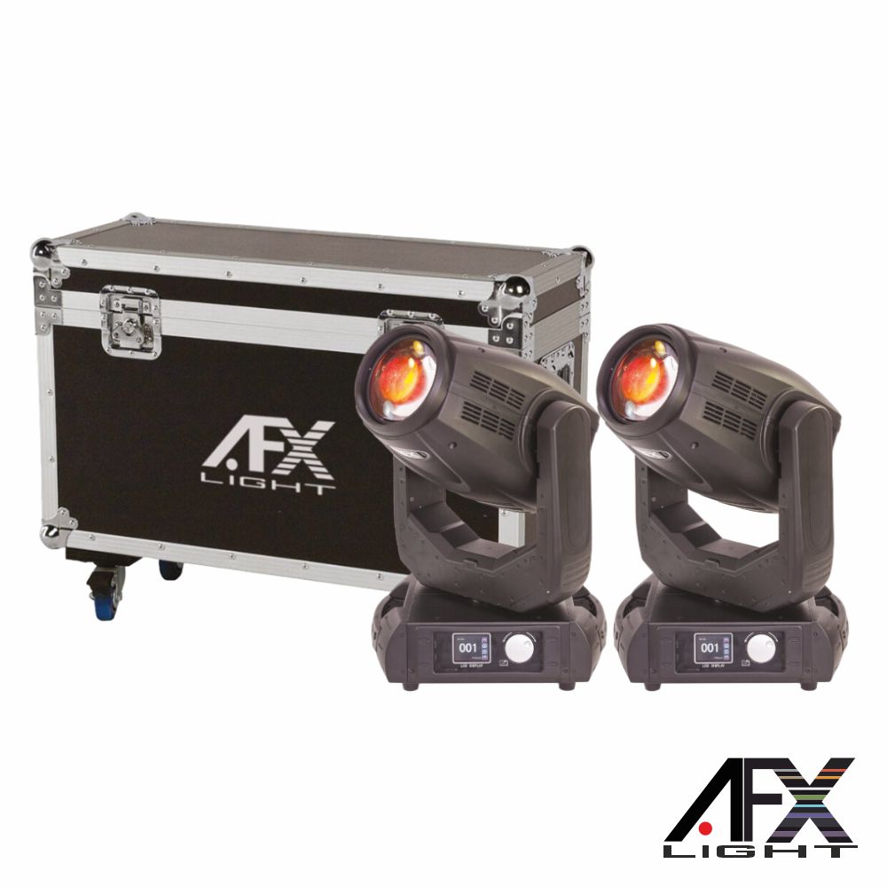 Conjunto 2 Moving Head 280W Beam/Spot/Wash C/ Mala AFXLIGHT