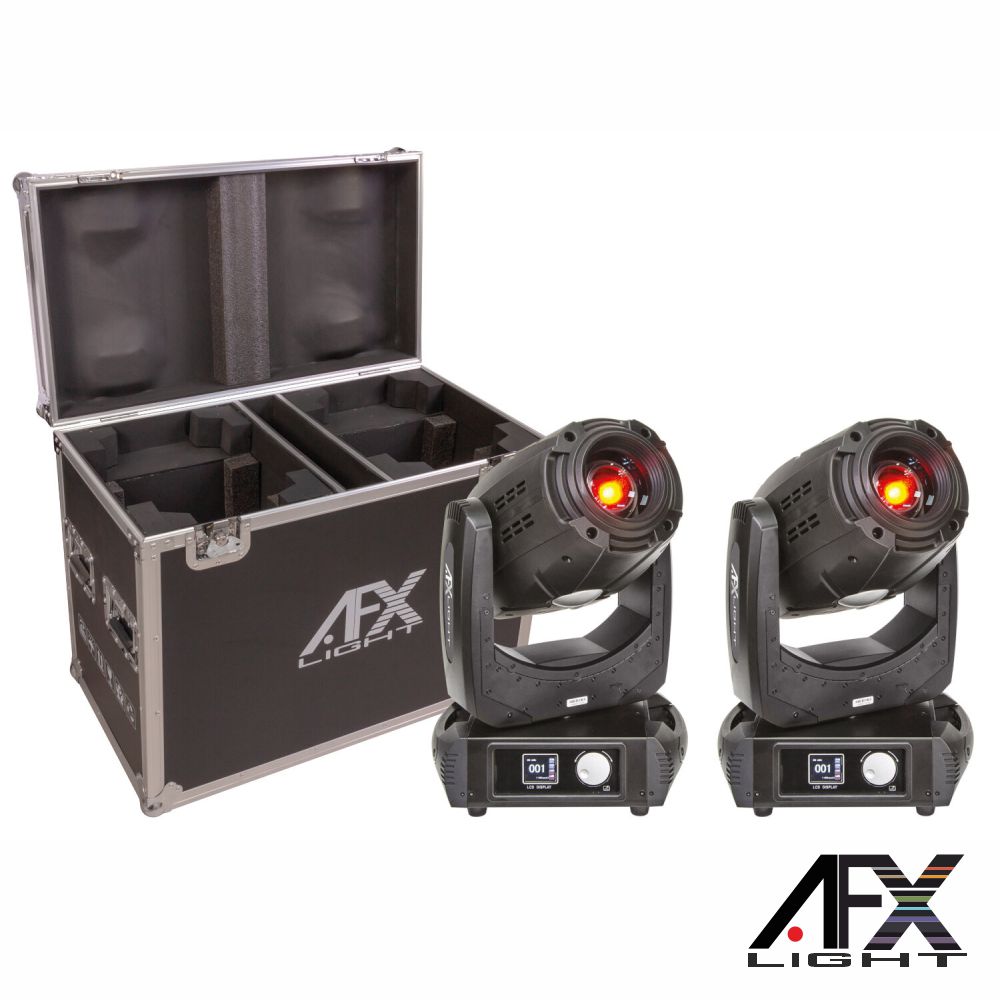 Conjunto 2 Moving Head 150W Beam/Spot/Wash C/ Mala AFXLIGHT