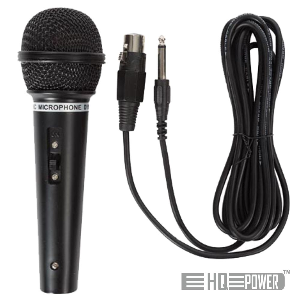 MICROFONE DINÂMICO C/ CABO 80HZ-12KHZ 3M HQ POWER