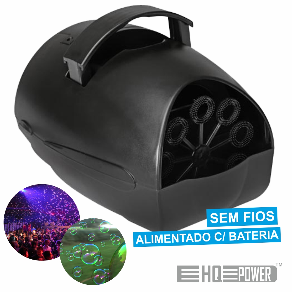 MÁQUINA DE BOLHAS PORTÁTIL S/ FIOS BATERIA HQ POWER