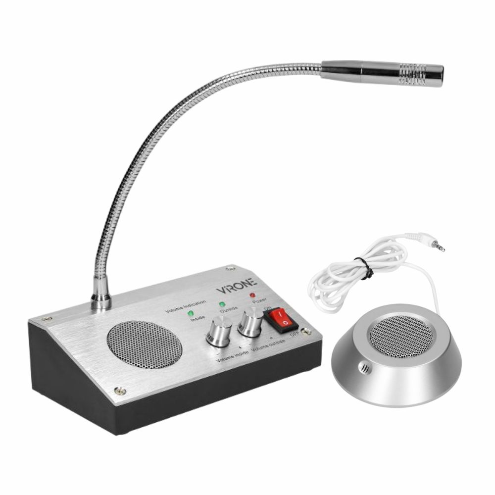 Microfone c/ Intercomunicador Bi-Direcional p/ Vidro