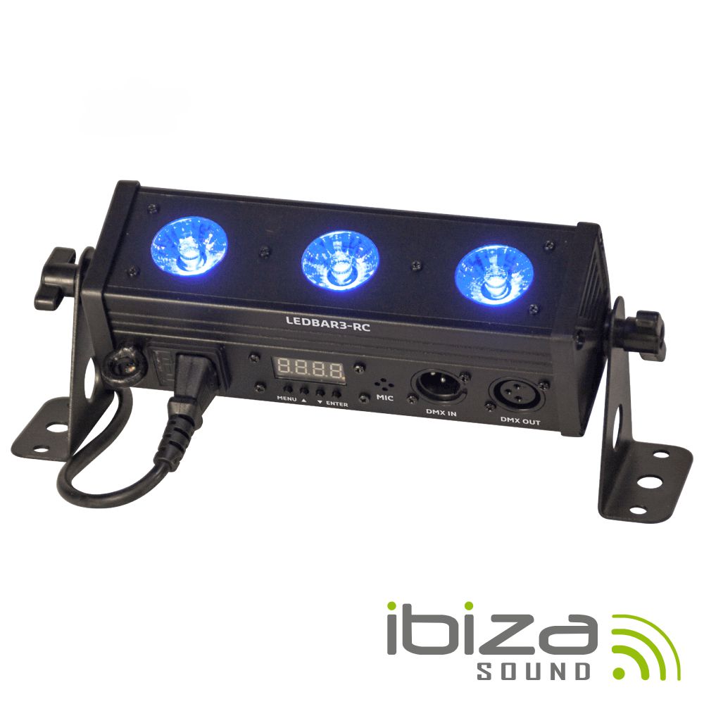 BARRA DE LEDS C/ STROBE 3 LEDS RGBW 8W DMX COMANDO IBIZA