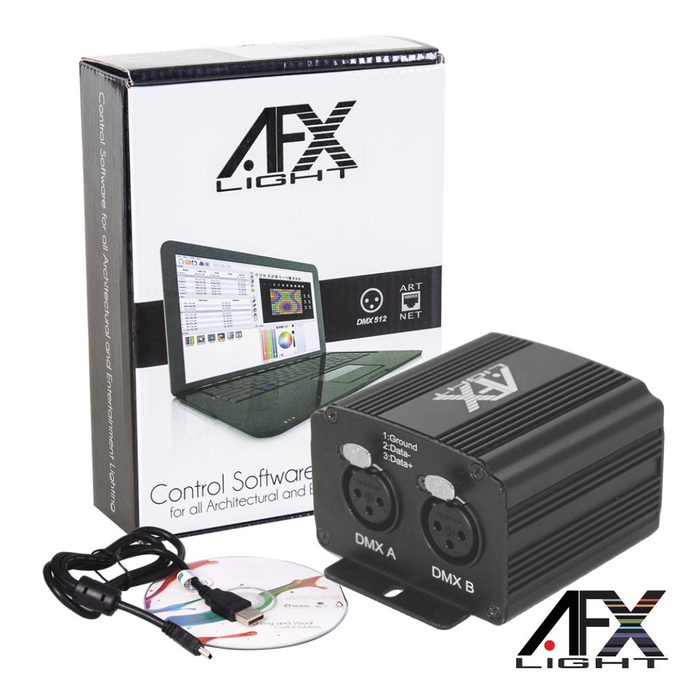 CONTROLADOR DMX C/ SOFTWARE INTERFACE USB AFXLIGHT
