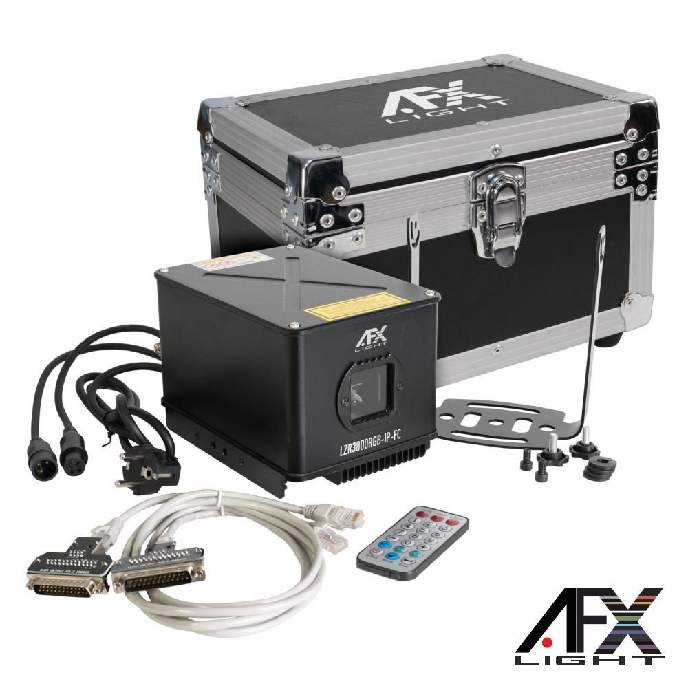 Laser RGB 3000mW ILDA/DMX IP65 C/ Mala Transporte AFXLIGHT