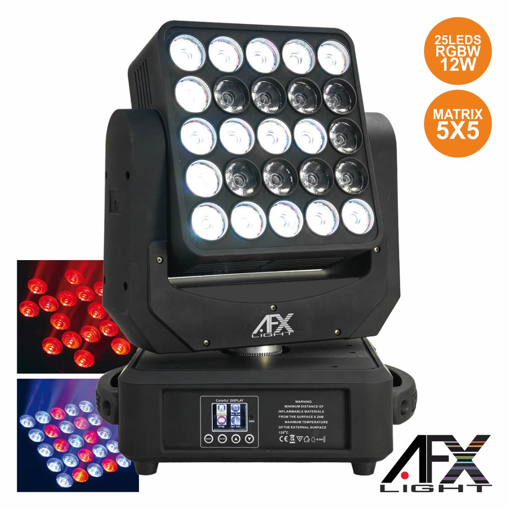 MOVING HEAD QUAD MATRIX 25 LEDS RGBW 12W DMX AFXLIGHT