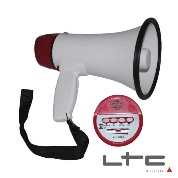 MEGAFONE 20W BAT RECARREGÁVEL REC MIC EMBUTIDO LTC