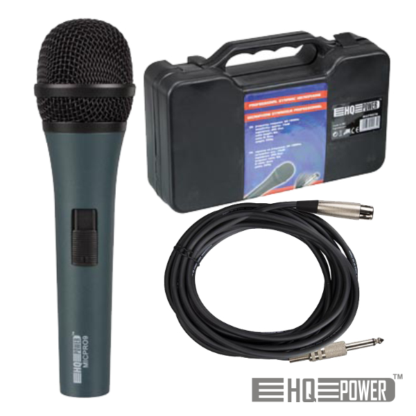 MICROFONE PROFISSIONAL C/ CABO 4.5M E MALA HQ POWER