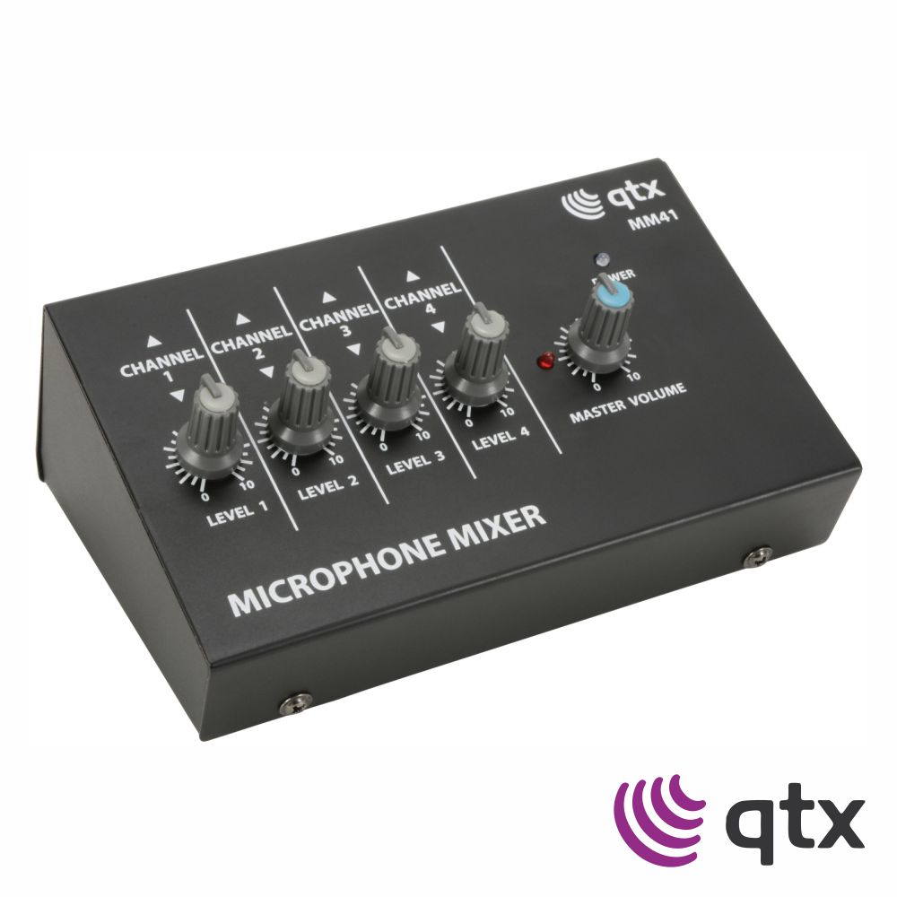 Mesa de Mistura para Microfones Com 4 Canais QTX