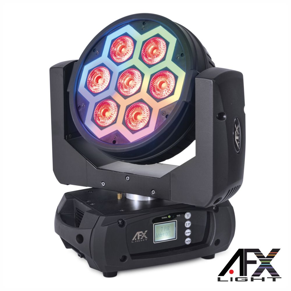 Moving Head 7x12W RGB DMX Mic AFX