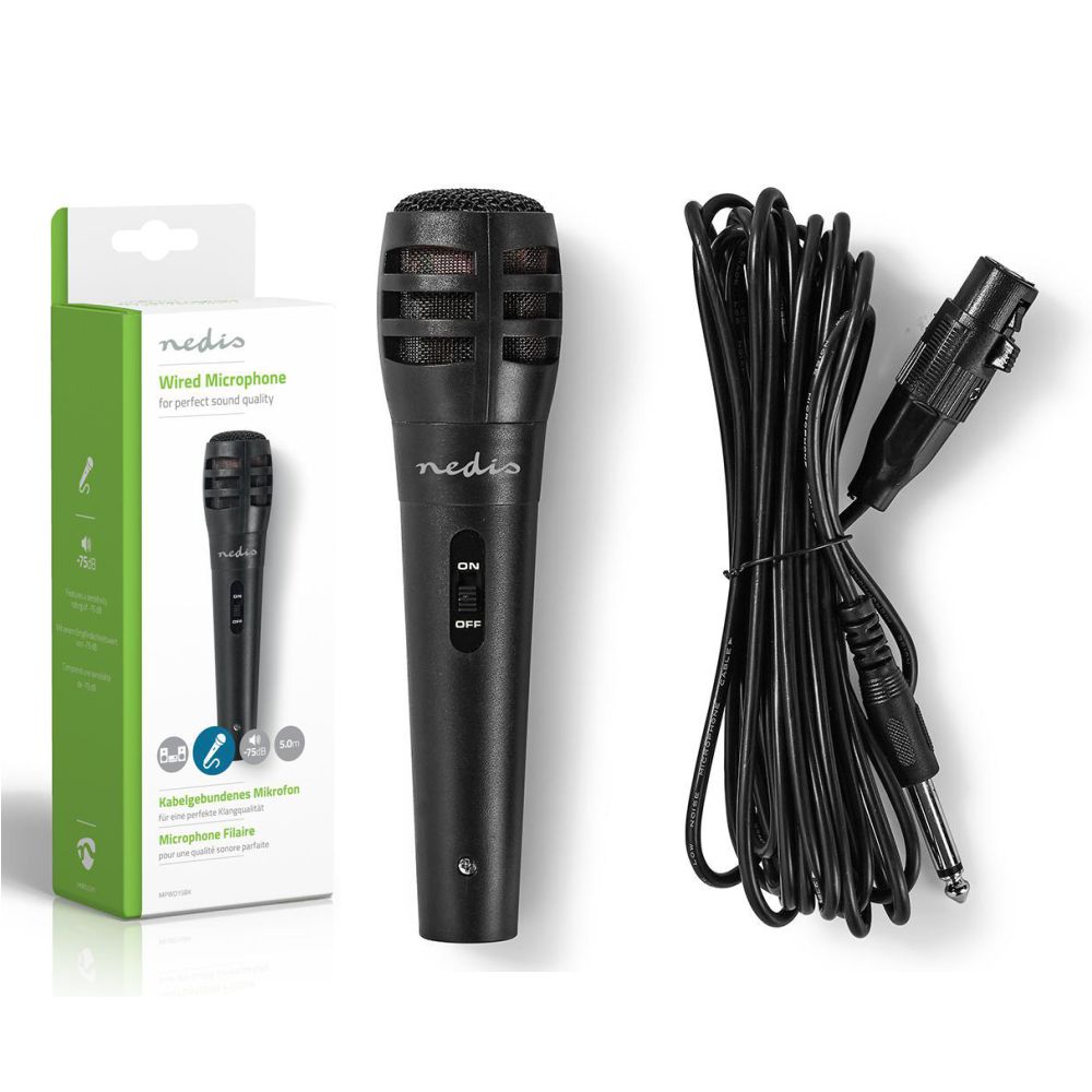 Microfone Dinâmico C/ Cabo 80hz-12khz 5m NEDIS