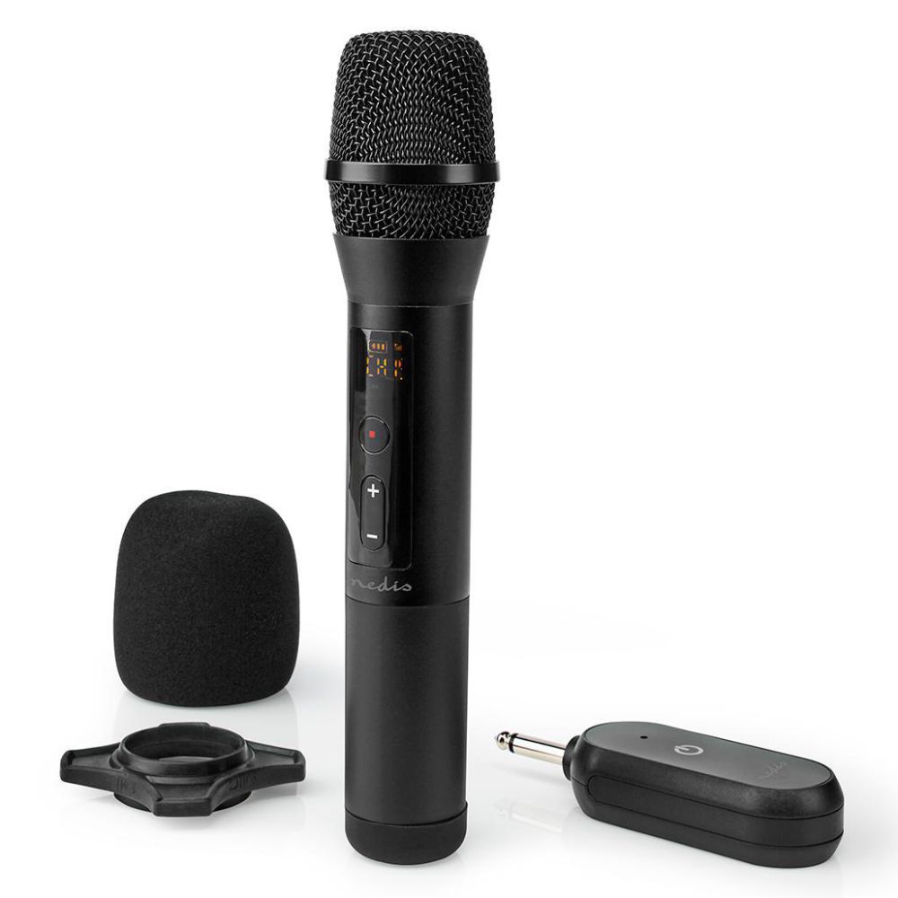 Microfone Cardióide S/ Fios UHF C/ Receptor 6.35mm Preto