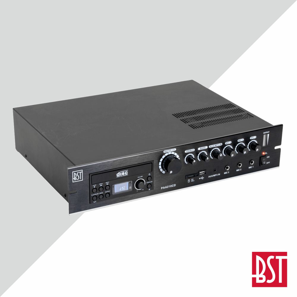 AMPLIFICADOR 4 CANAIS PA 100V 24/220V 210W USB/DVD/SD LTC