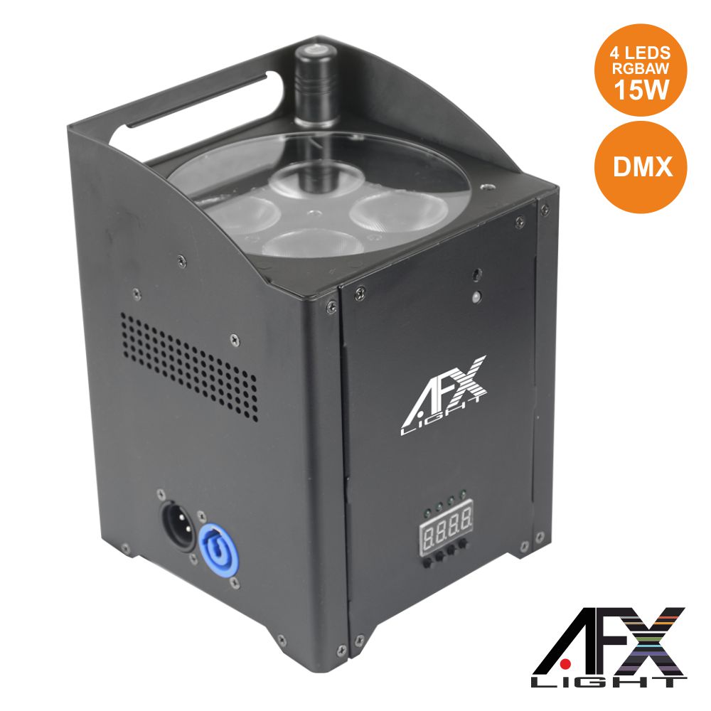 PROJETOR LUZ C/ 4 LEDS 15W RGBAW BATERIA DMX AFXLIGHT