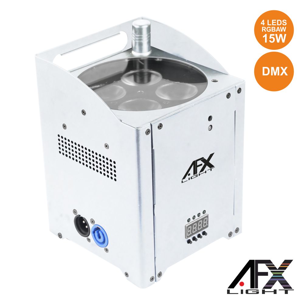 PROJETOR LUZ C/ 4 LEDS 8W RGBAW BATERIA DMX AFXLIGHT