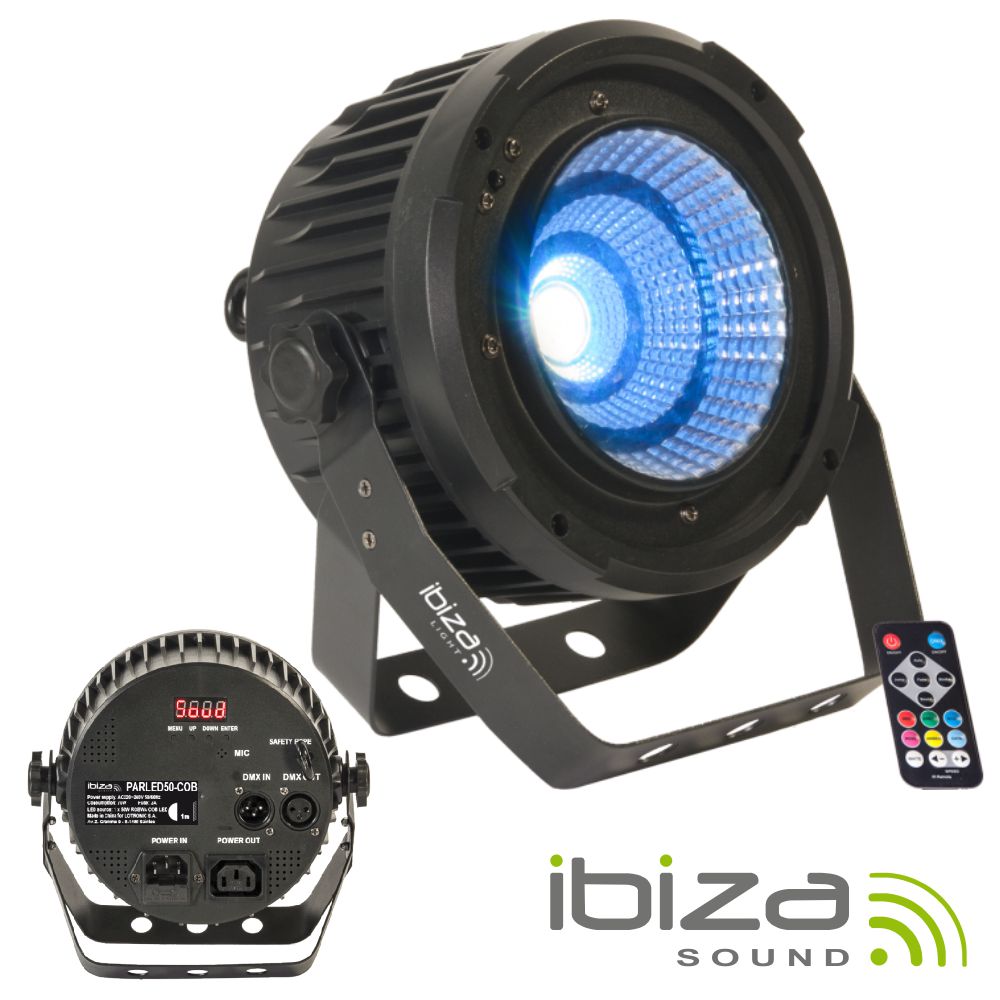 Projetor Luz LED RGBWA DMX 50W Comando IBIZA