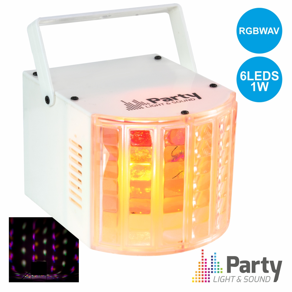 PROJETOR LUZ C/ 6 LEDS RGBWAV 1W BRANCO PARTY