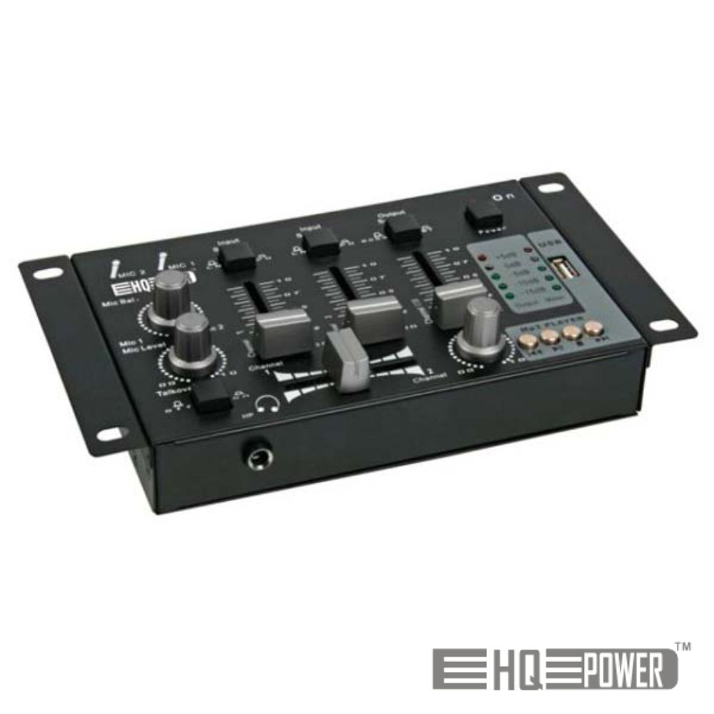 MESA DE MISTURA 2 CANAIS + ENTRADA USB HQ POWER